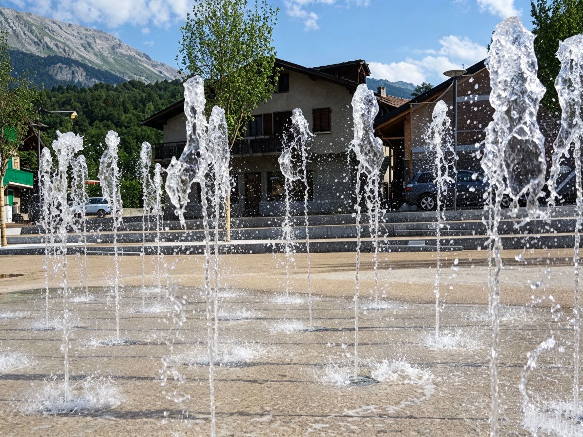 French Municipal Renewal Dry Fountain